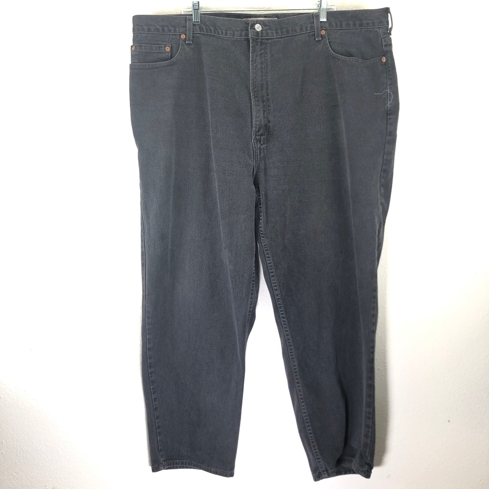 Y2K Levis 560 Comfort Fit Black Tapered Leg Jeans Mens 48x30 Made in USA Vintage
